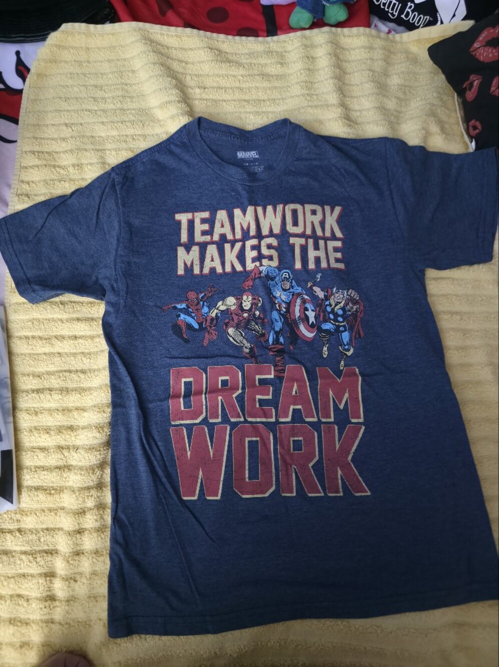 Marvel Navy Blue 'Teamwork Makes The Dream Work' Graphic Tee